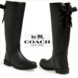 Coach Tristee knee high rain boots size 8